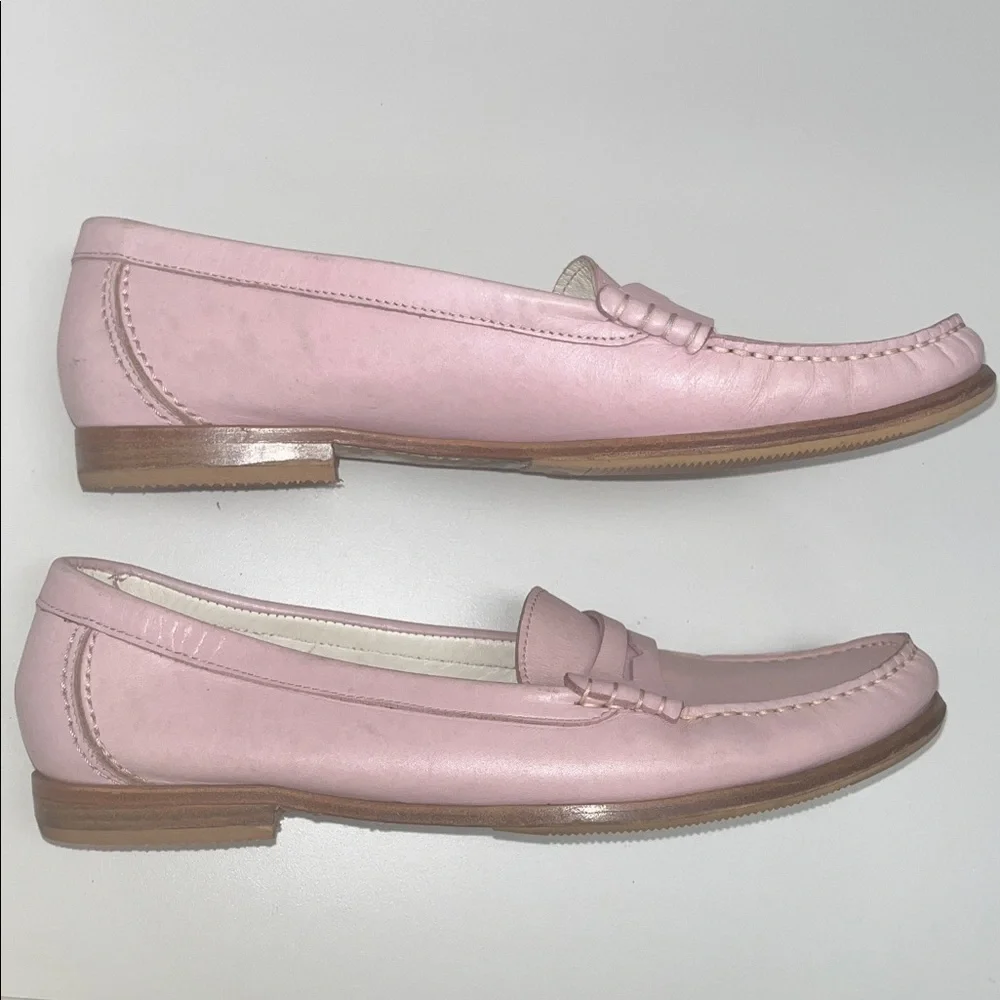 Lottusse Men’s size 7 Pink Leather Penny Loafers / preowned
